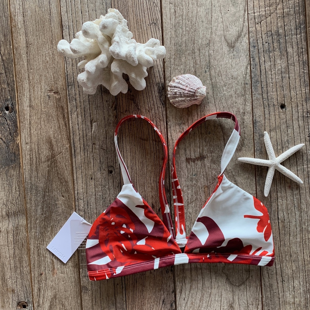 Mikoh Hawaiian Print Bikini Top Large New w/Tags - Picture 4 of 6
